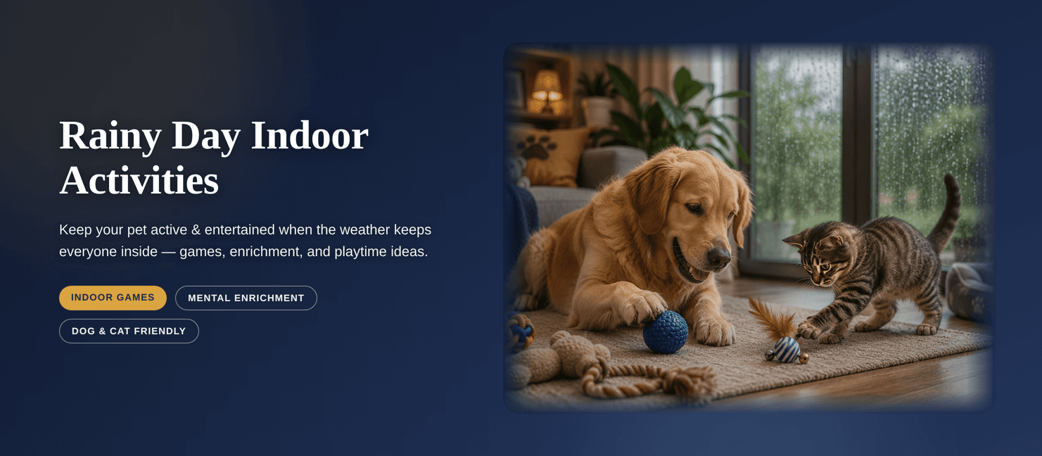 Rainy Day Indoor Activities to Keep Your Pets Active
