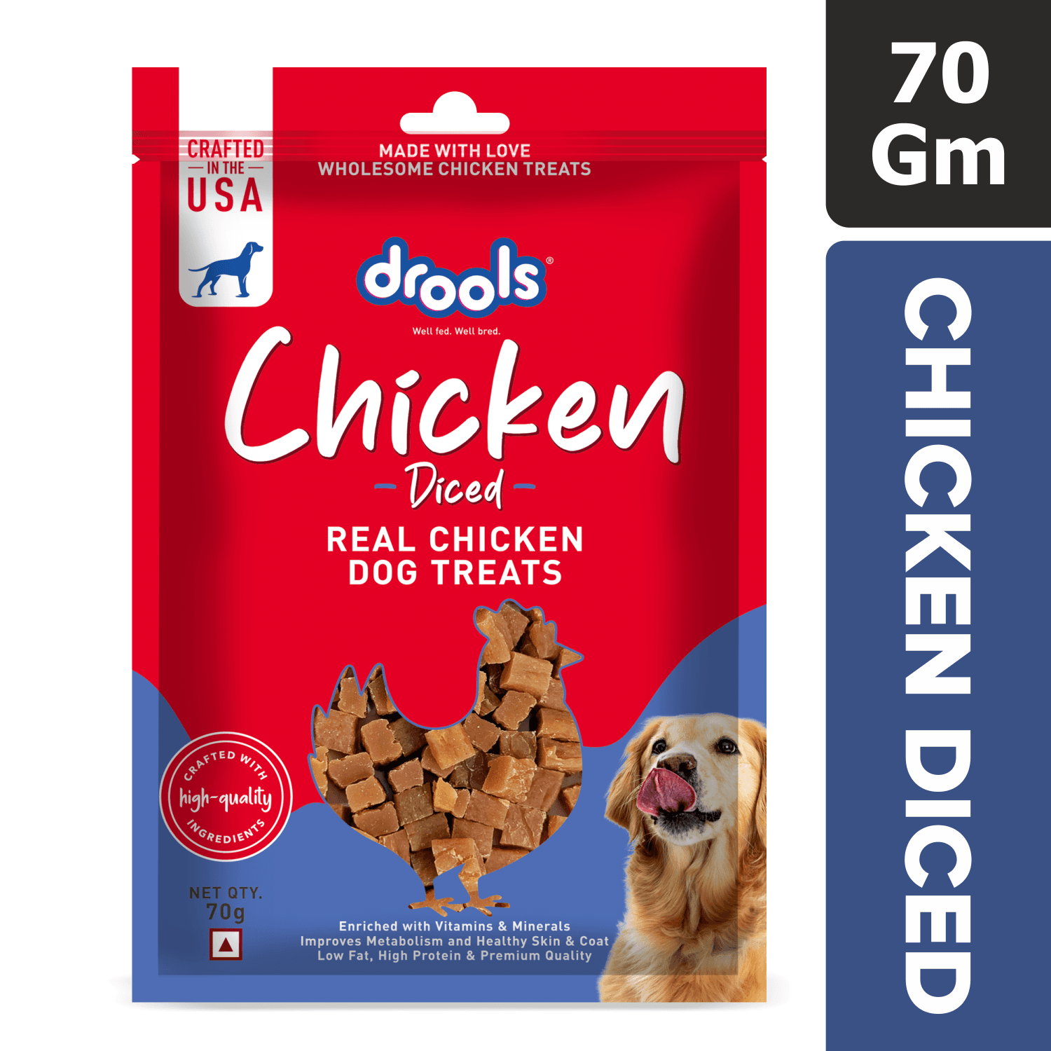 Chicken Diced Dog Treats 70gm