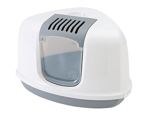 Nestor Corner Cat Toilet (White/ Grey)