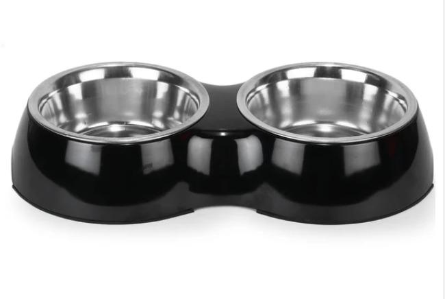 Basil Melamine Bowl Double Bowl Black