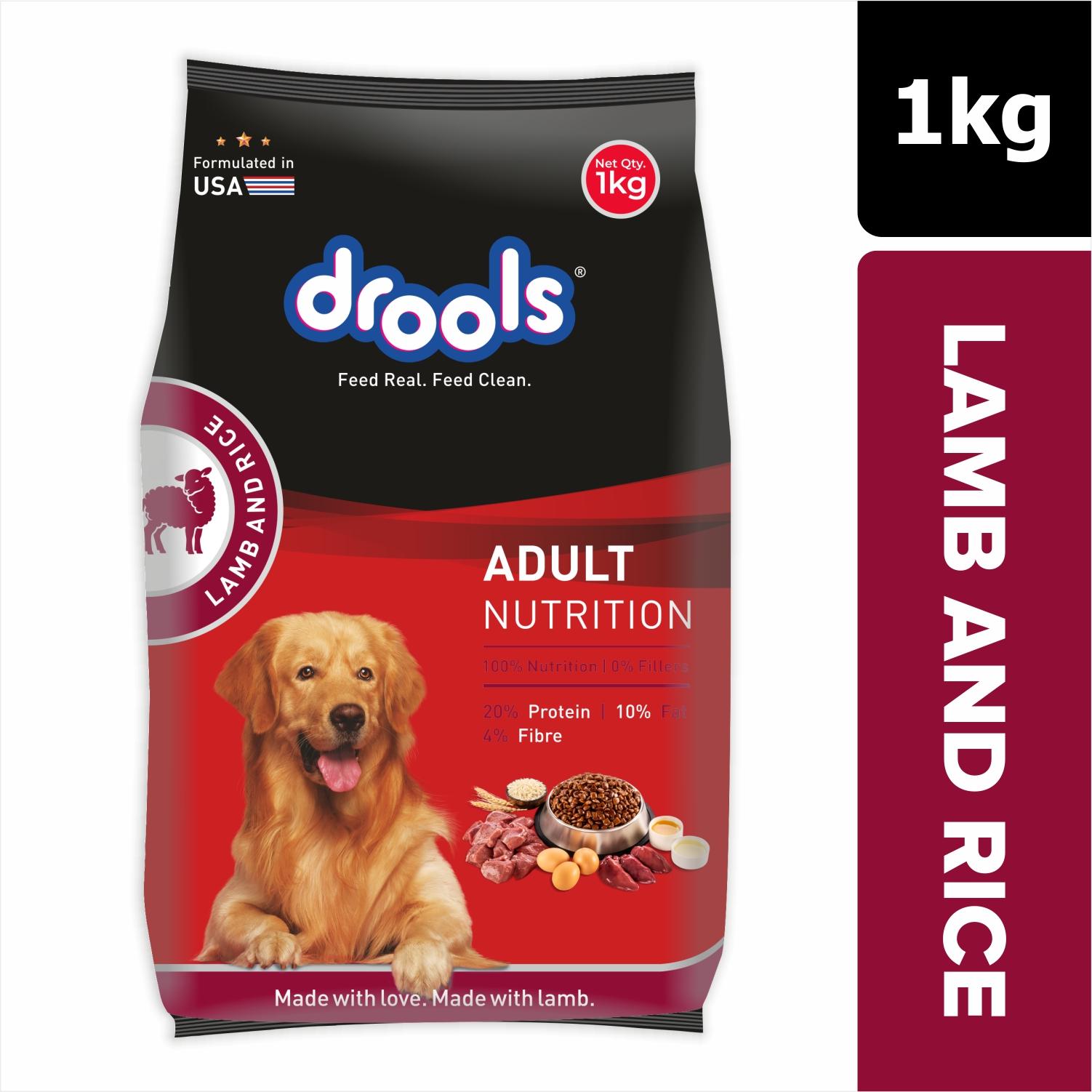 Drools Lamb and Rice Adult Dry Dog Food 1kg
