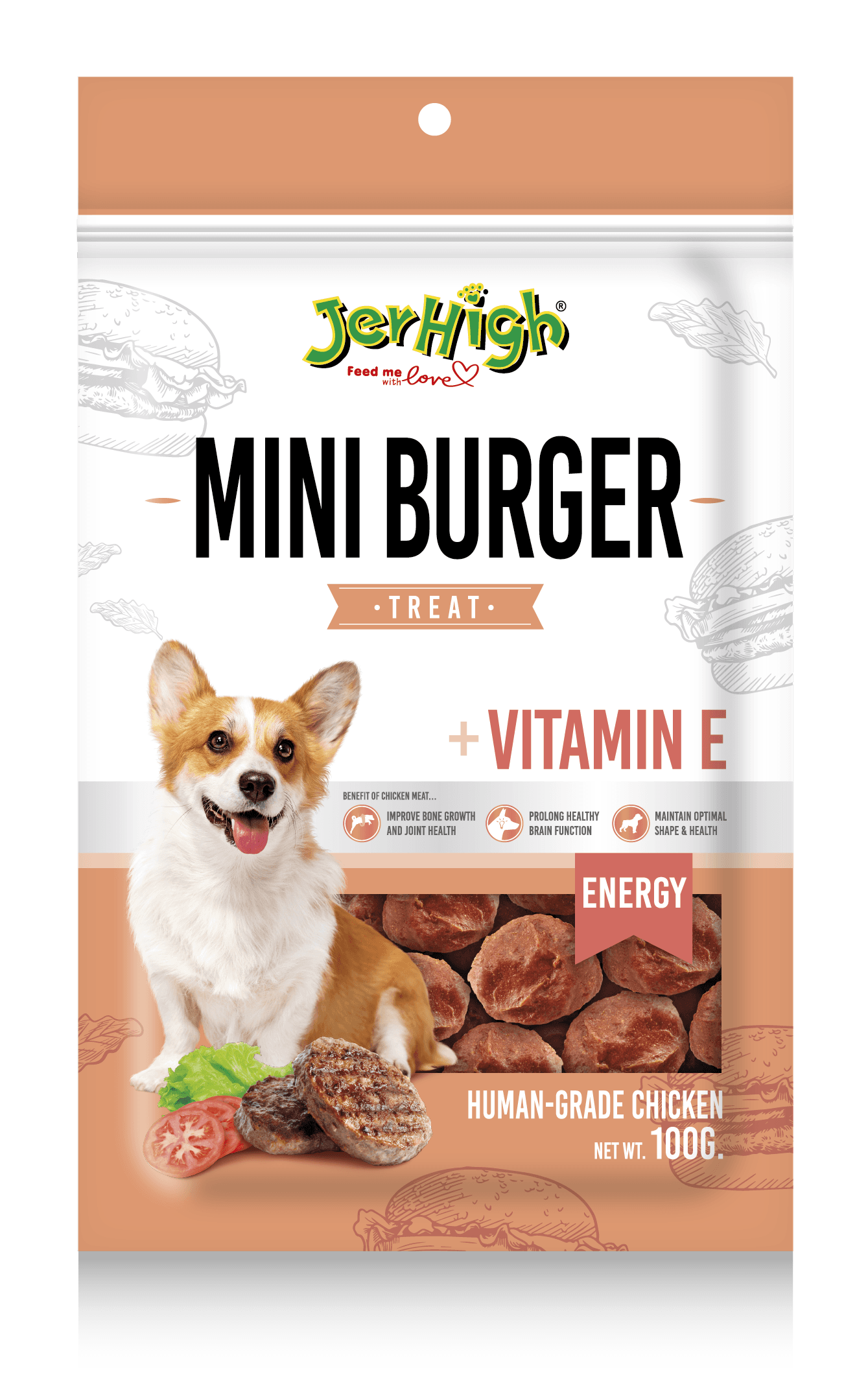 Mini Burger Dog Treats 100g