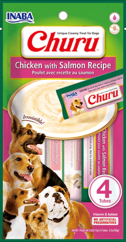 Inaba Dog Churu Chicken with Salmon Recipe (Pack of 6)