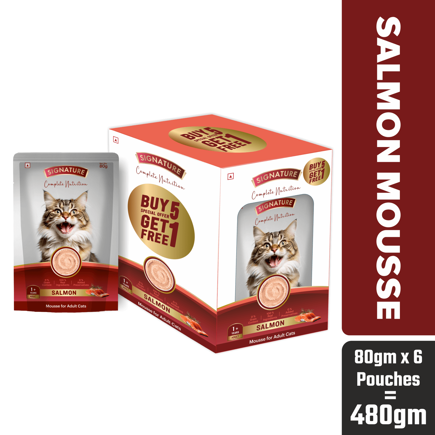 Salmon Mousse Cat 80gm (5+1)Pc