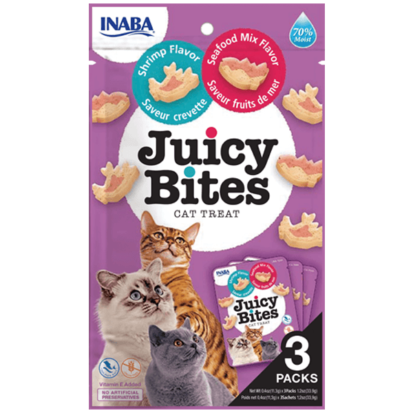 Inaba Juicy Bites Shrimp & Seafood Mix Flavor (Pack of 6)