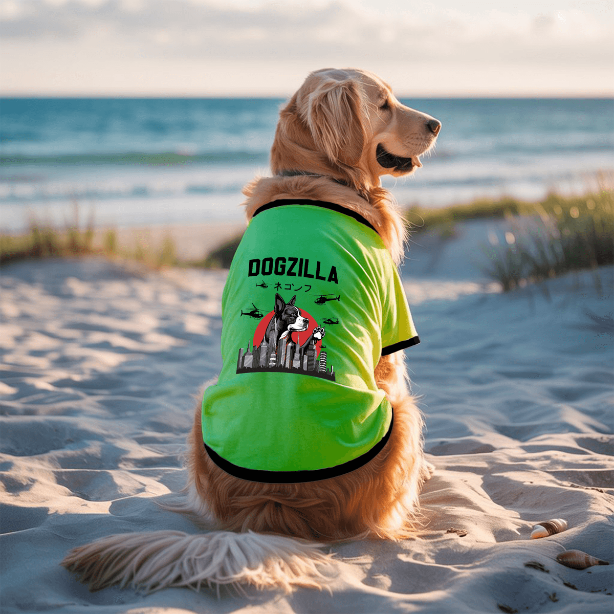 Dogzilla - Green - Ultra Soft 100% Cotton Graphic Tshirt