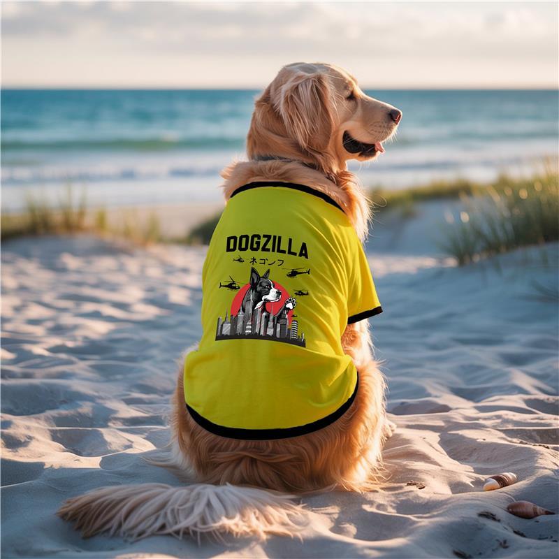 Dogzilla - Yellow - Ultra Soft 100% Cotton Graphic Tshirt