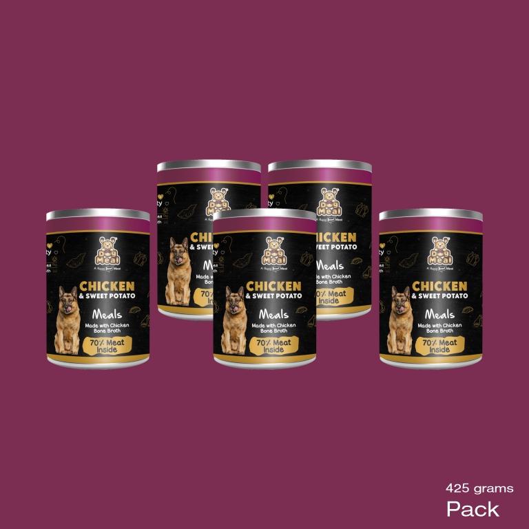 Dog Meal Combo | Moringa (P5) Sweet Potato(P5) | 425g Pack of 10 | Grain Free with 70% Meat | No Chemicals | Real Chicken,Eggs,Pumpkin,Sweet Potato, Fish Oil