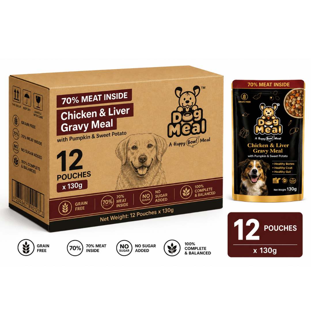 Dog Meal Chicken & Liver Gravy Meal Pack 12