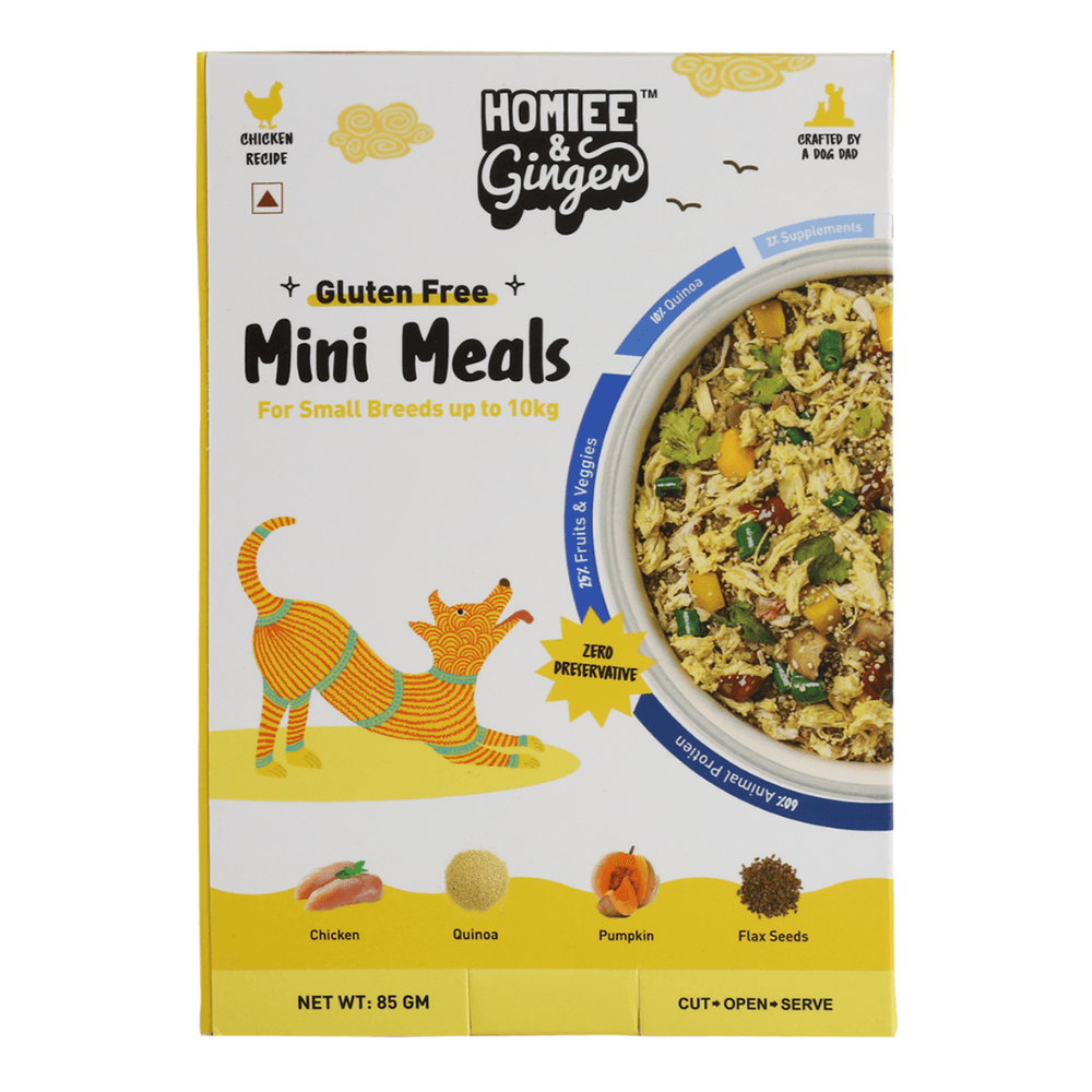 Homiee & Ginger Mini Meals Chicken & Quinoa Recipe Wet Food Premium Dog Food 85 gm(PACK of 4)