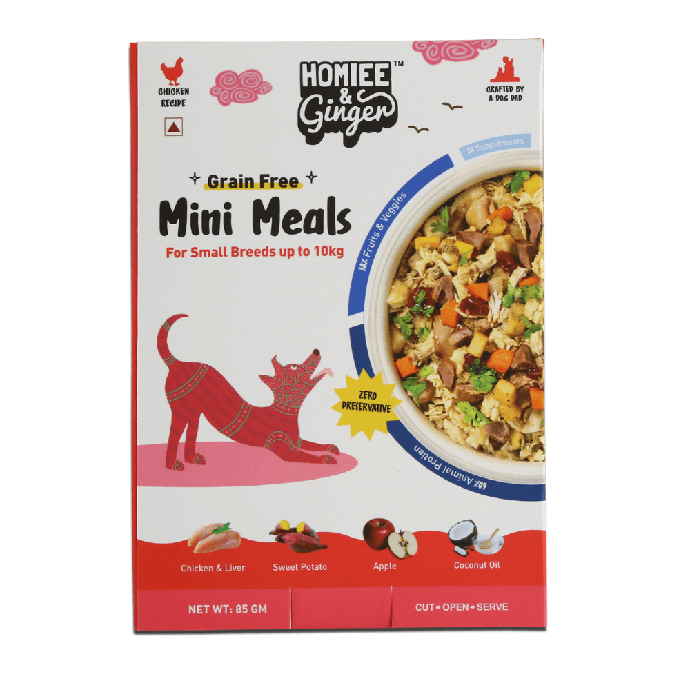 Homiee & Ginger Mini Meals Chicken & Sweet Potato Recipe Wet Food Premium Dog Food 85 gm(PACK of 4)