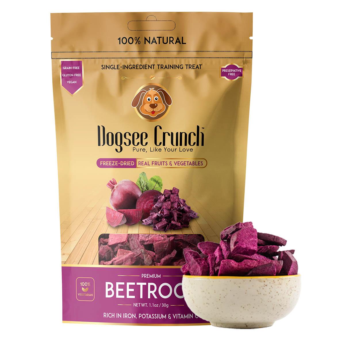 Dogsee Crunch Beet Training Treats for Dogs 30g Real Beets | Help Boost Immunity | Single-Ingredient Training Treats