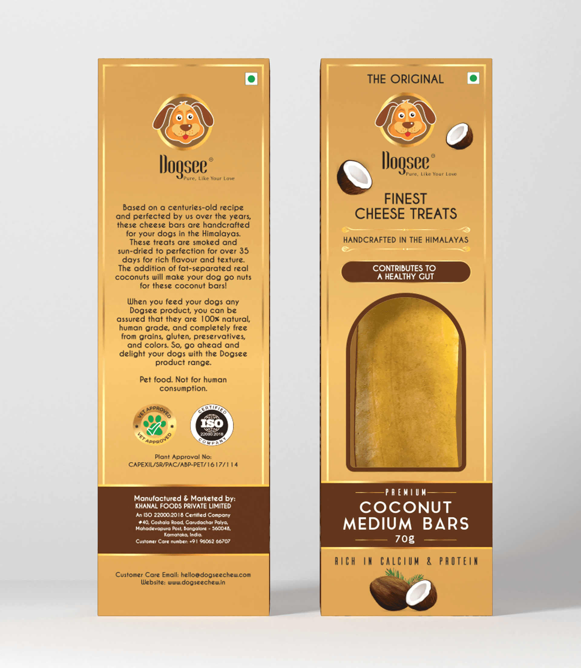 Dogsee Chew Singles Vegetarian Coconut Chew Bone - 70g | 100% Natural Himalayan Chews for Dogs | Smoke Dried Natural Chew Bars | Chew Sticks for Dogs | with Fat Separated Real Coconut