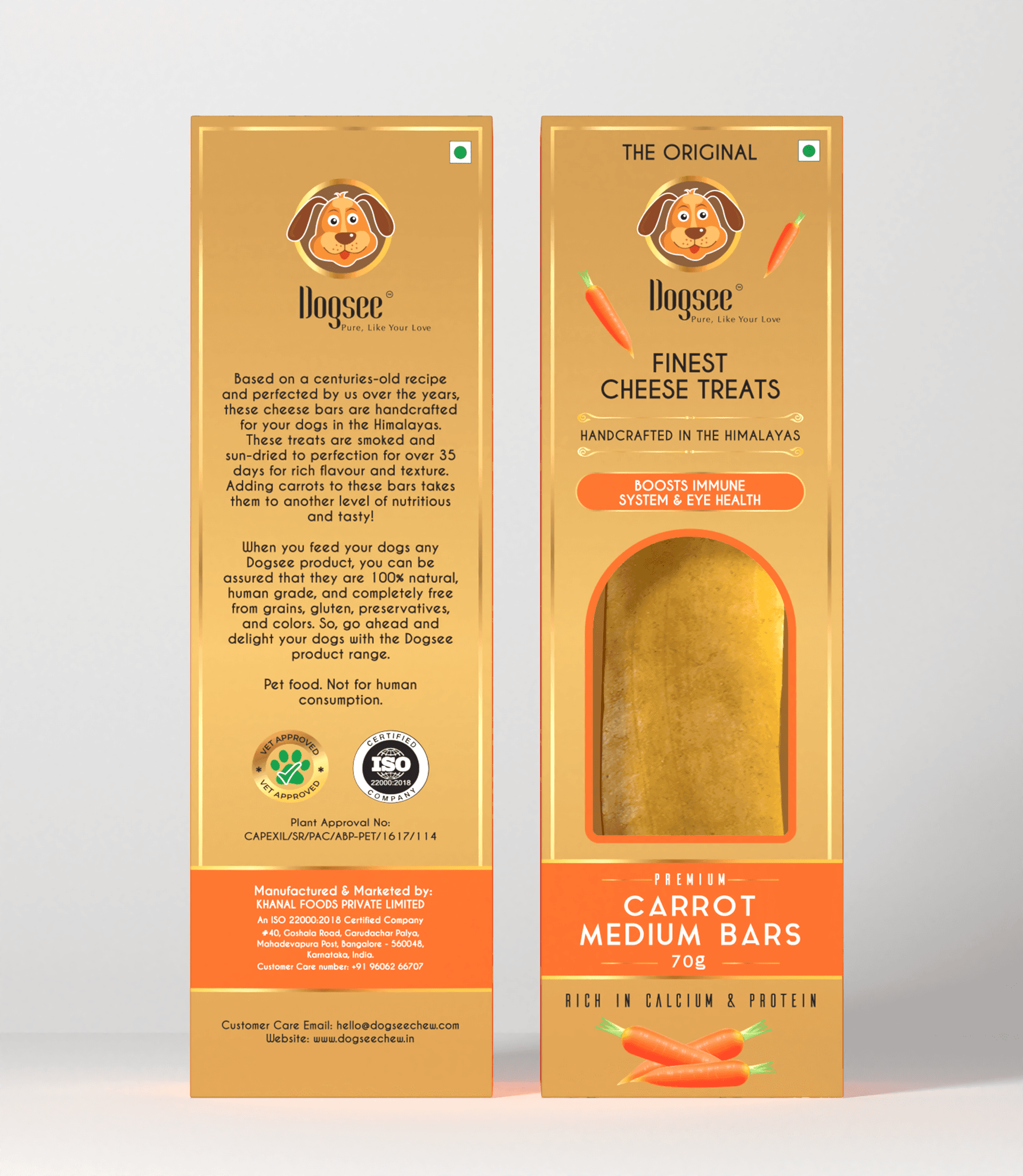 Dogsee Chew Singles Carrot Bars- 70g