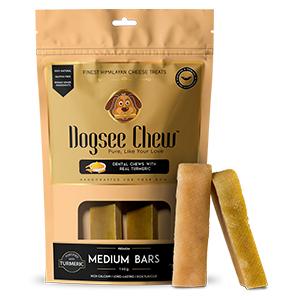Dogsee Chew 100% Natural Turmeric Cheese Based Dental Chews Medium Bars (140 Gm)