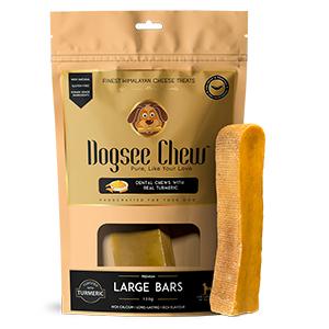 Dogsee Himalayan Yak Milk Dog Chews with Turmeric (Large - 1 Chew) - 130g | Help Alleviate Joint Pain | No Rawhide | Calming Dental Chews for Dogs