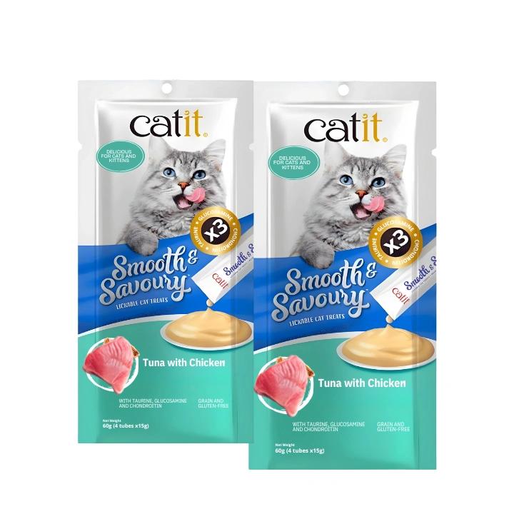 Catit Smooth & Savoury, Tuna with Chicken, Combo 2 pack Bag