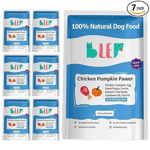 BLEP 100% Natural Dog Food | Chicken Pumpkin | 7 Packs | Zero Preservatives - 7 pcs (700 g)